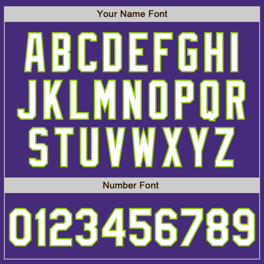 Custom Purple Neon Green Pinstripe White Authentic Two Tone Baseball Jersey