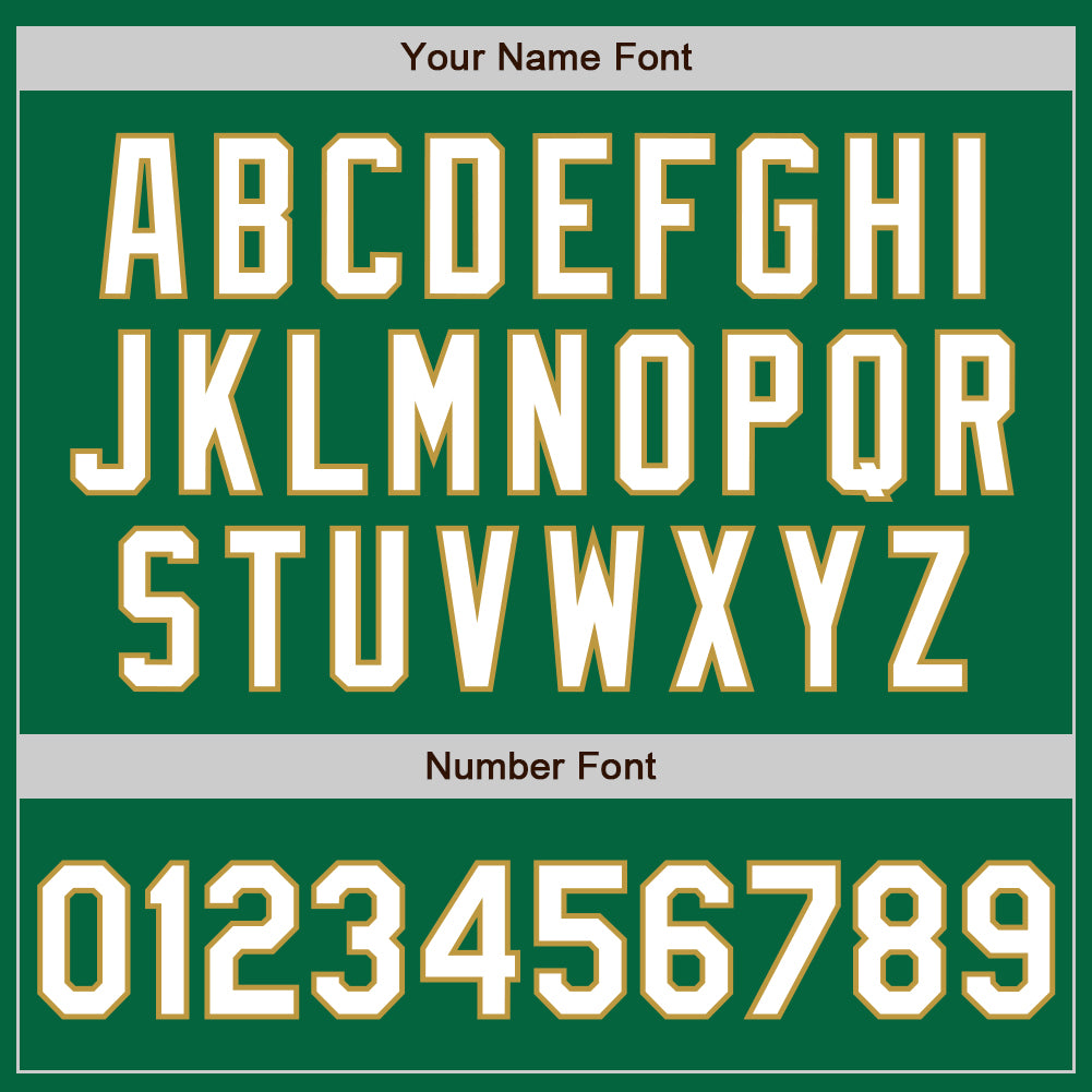 Custom Kelly Green Old Gold Pinstripe White Authentic Two Tone Baseball Jersey