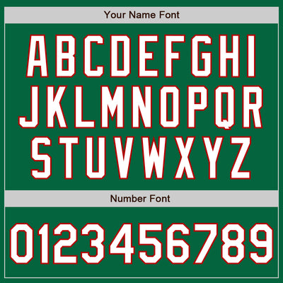 Custom Kelly Green Red Pinstripe White Authentic Two Tone Baseball Jersey