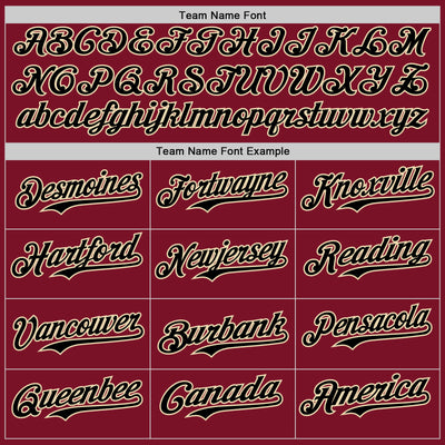 Custom Crimson Black Pinstripe Cream Authentic Two Tone Baseball Jersey