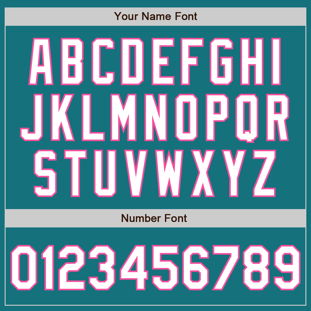 Custom Teal Pink Pinstripe White Authentic Two Tone Baseball Jersey