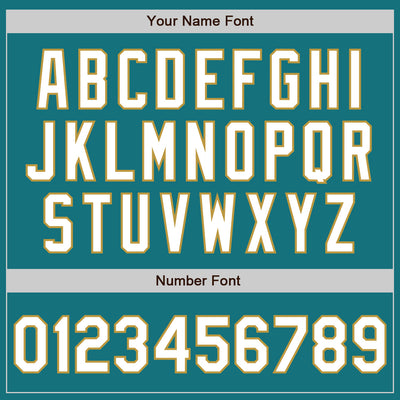 Custom Teal Old Gold Pinstripe White Authentic Two Tone Baseball Jersey