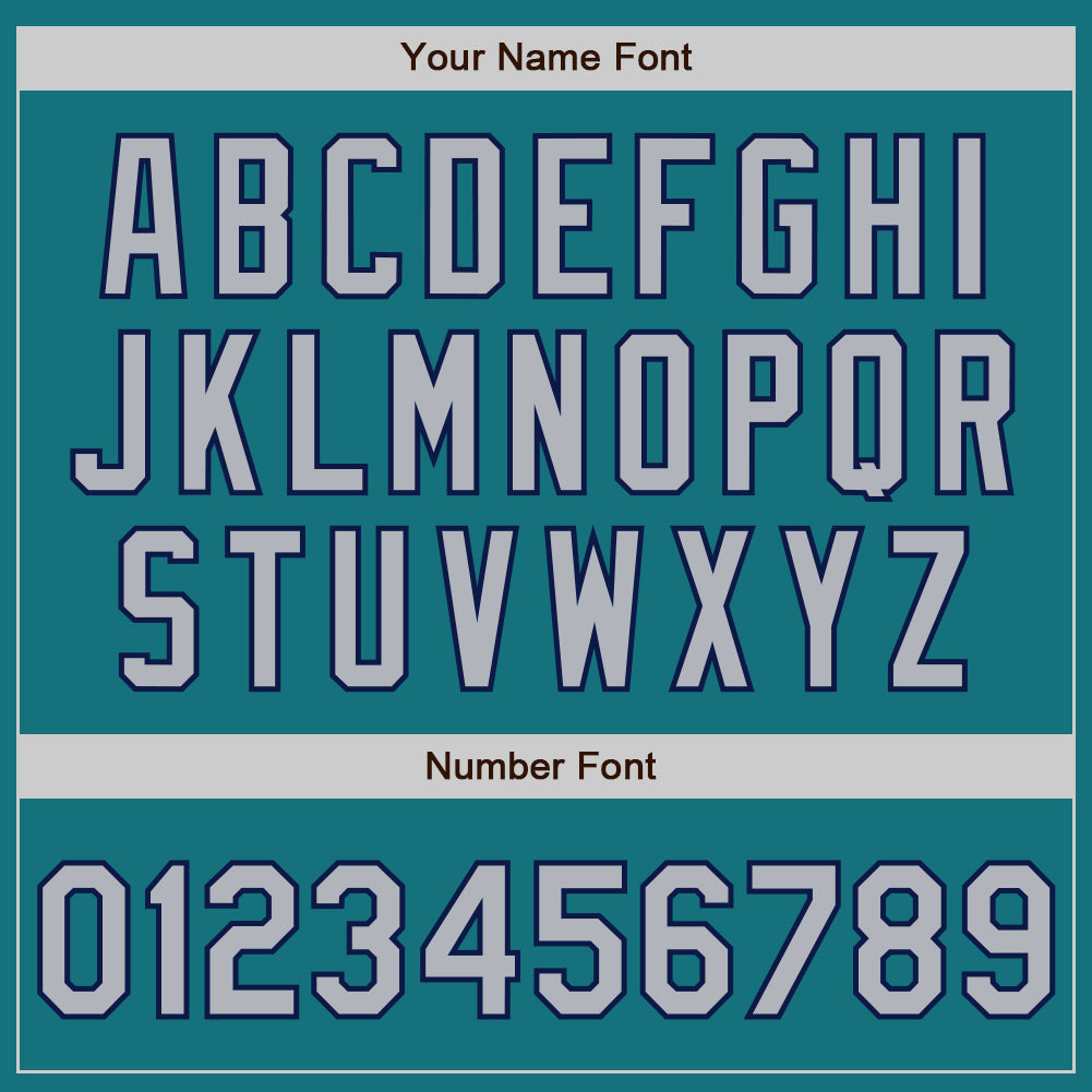 Custom Teal Navy Pinstripe Gray Authentic Two Tone Baseball Jersey