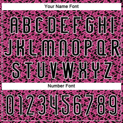 Custom Pink Black-White Geometric Shape Sublimation Volleyball Uniform Jersey