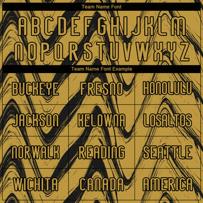 Custom Old Gold Black Fluid Sublimation Volleyball Uniform Jersey