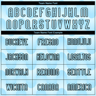 Custom Light Blue Black-White Lines And Waves Sublimation Volleyball Uniform Jersey