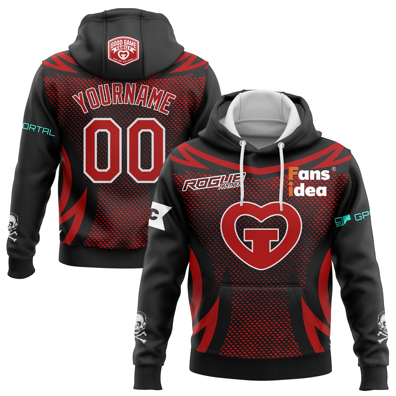 Custom Black Red-White Good Game Family Community Rocket League