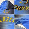 Custom Stitched Black Electric Blue-Gold Gradient Fashion Sports Pullover Sweatshirt Hoodie
