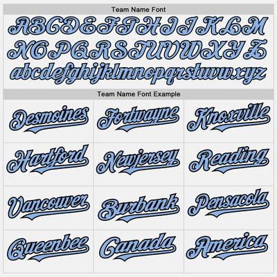 Custom White (Black Light Blue Pinstripe) Light Blue-Black Authentic Baseball Jersey