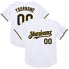 Custom White Black-Old Gold Mesh Authentic Throwback Baseball Jersey