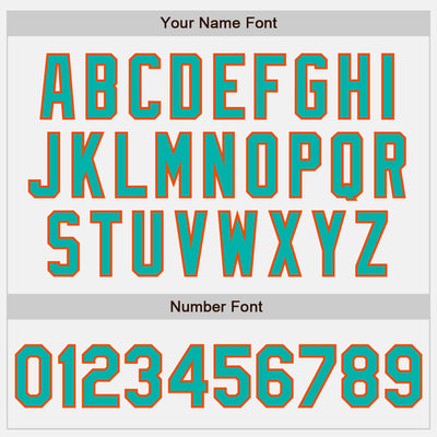 Custom White Aqua-Orange Authentic Baseball Jersey