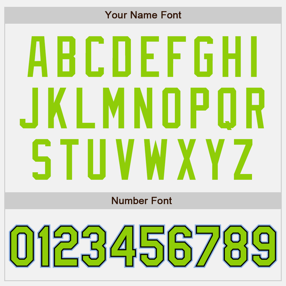 Custom White Light Blue Pinstripe Neon Green-Black Authentic Baseball Jersey