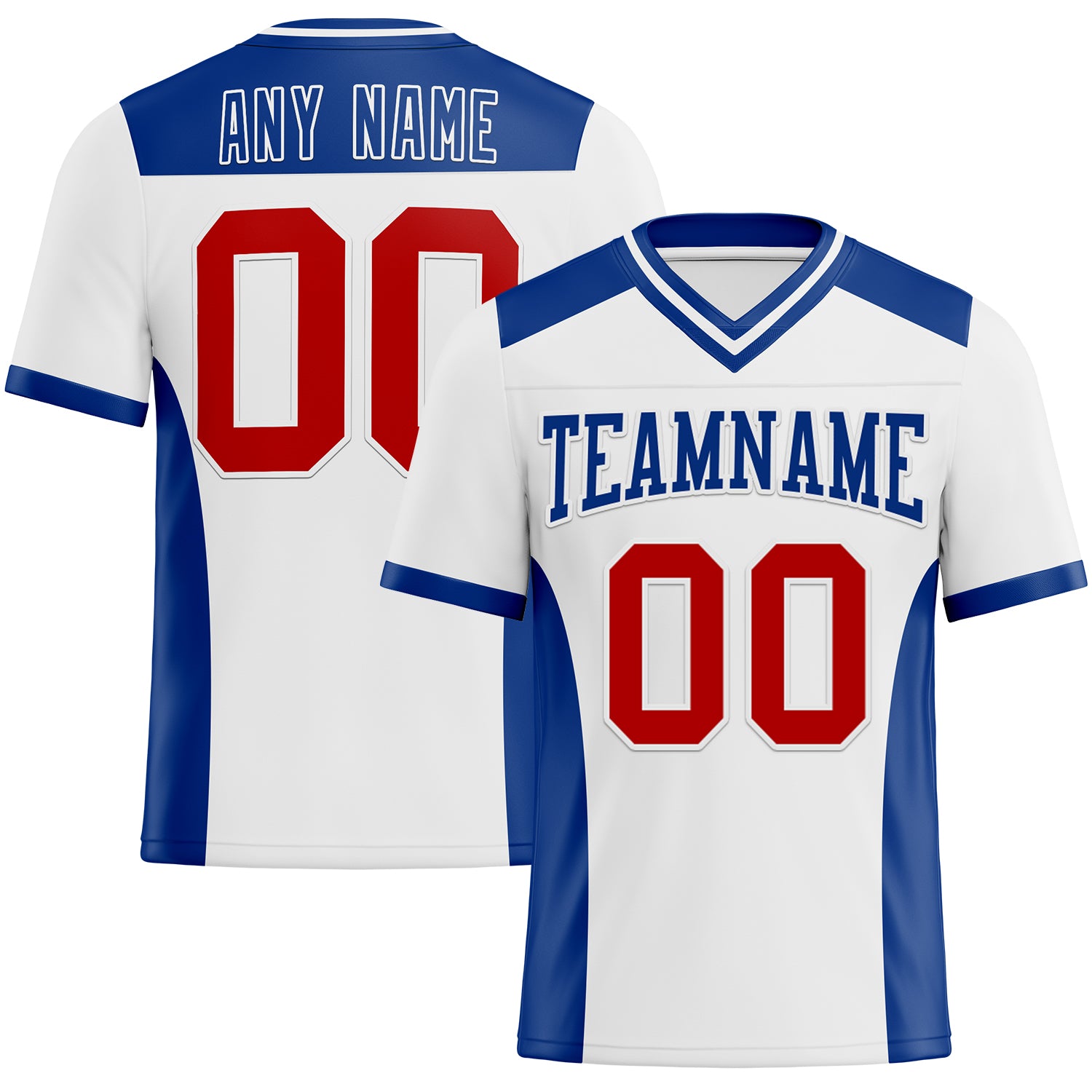 Custom White Red-Royal Authentic Football Jersey