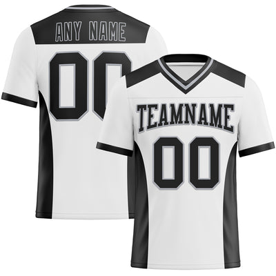 Custom White Black-Gray Authentic Football Jersey