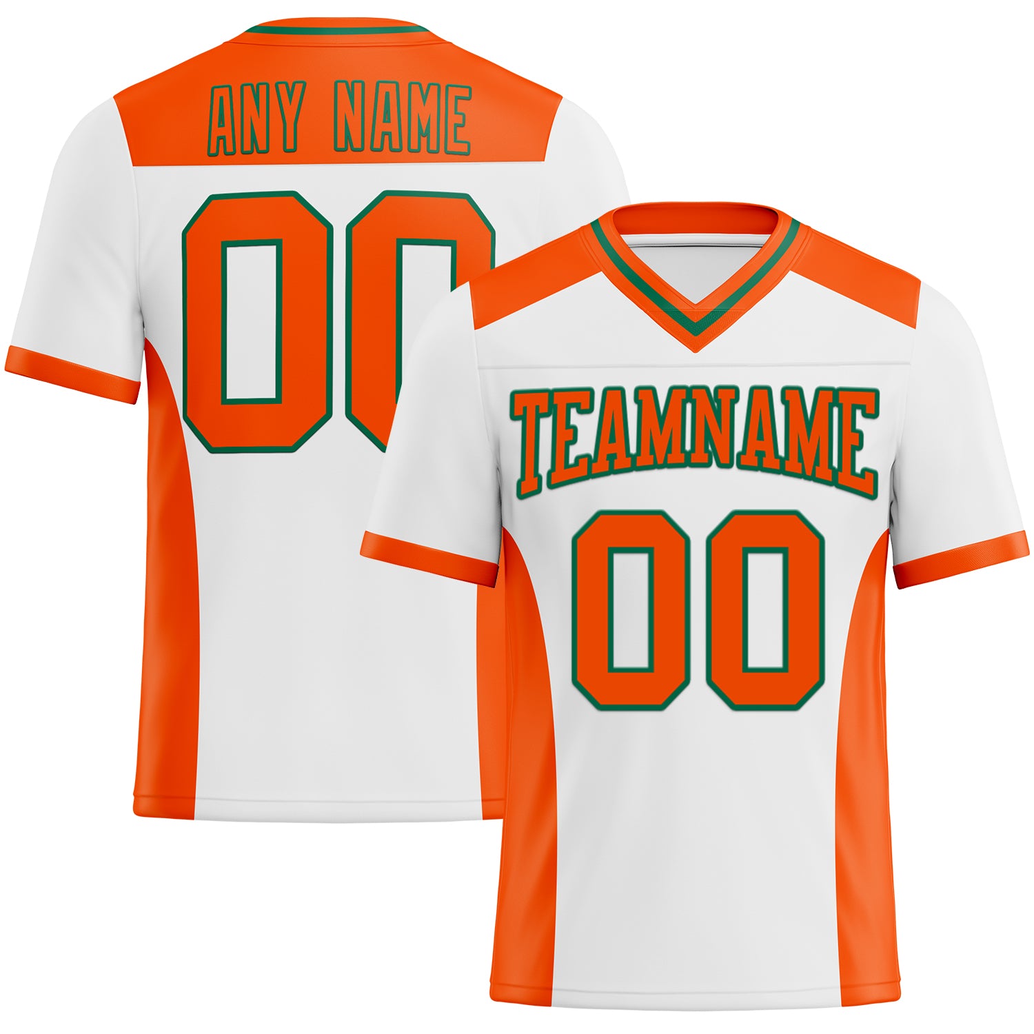 Custom White Orange-Kelly Green Authentic Football Jersey