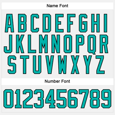 Custom White Aqua-Black Hockey Lace Neck Jersey