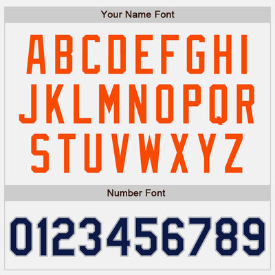 Custom White Navy Gray-Orange Authentic Baseball Jersey