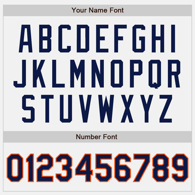 Custom White Orange Pinstripe Navy Authentic Baseball Jersey