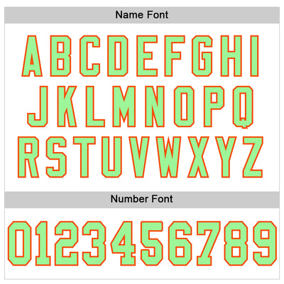 Custom White Pea Green-Orange Mesh Authentic Football Jersey