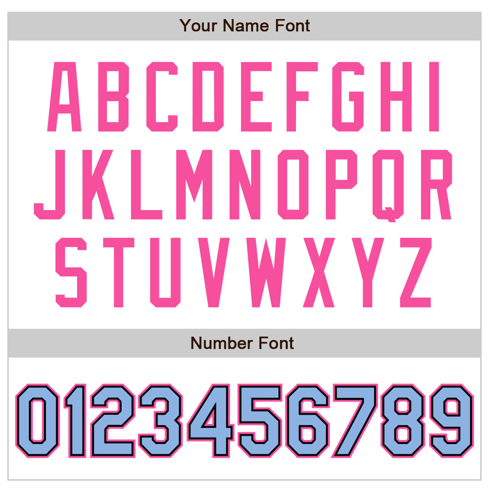 Custom White Light Blue Black-Pink Authentic Baseball Jersey