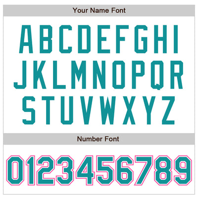 Custom White Teal-Pink Authentic Baseball Jersey