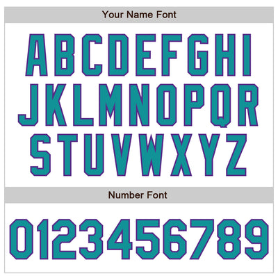Custom White Teal-Purple Authentic Baseball Jersey