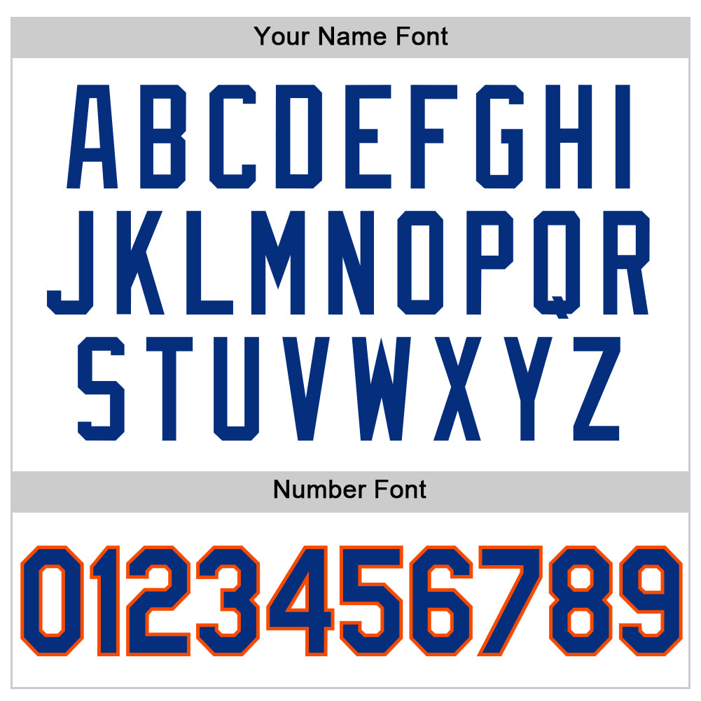 Custom White Royal-Orange Authentic Throwback Basketball Jersey