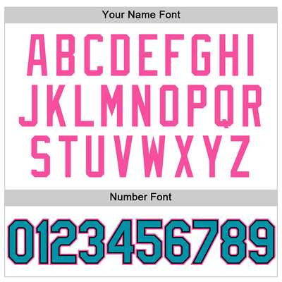 Custom White Teal Black-Pink Authentic Throwback Basketball Jersey