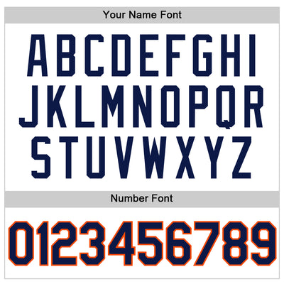 Custom White Navy-Orange Authentic Throwback Basketball Jersey