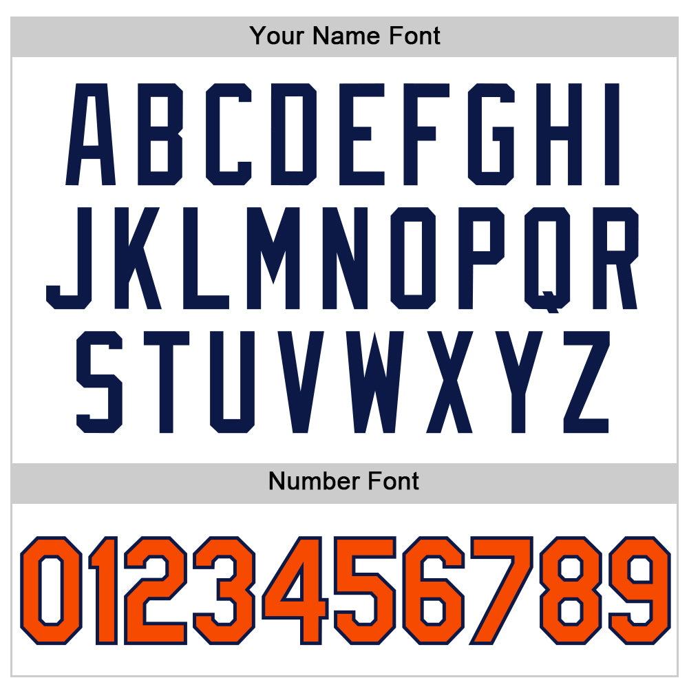 Custom White Orange-Navy Authentic Throwback Basketball Jersey