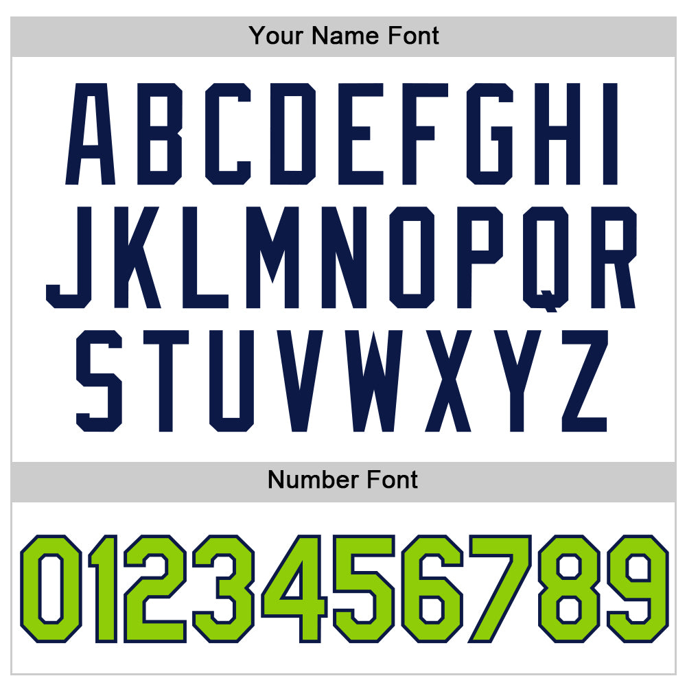 Custom White Neon Green-Navy Authentic Throwback Basketball Jersey