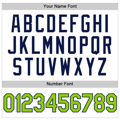 Custom White Neon Green-Navy Authentic Throwback Basketball Jersey