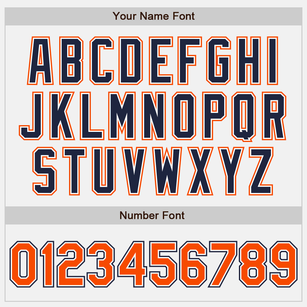 Custom White Orange-Navy Authentic Baseball Jersey