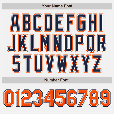 Custom White Orange-Navy Authentic Baseball Jersey