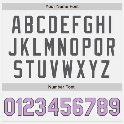 Custom White Light Purple-Steel Gray Authentic Baseball Jersey