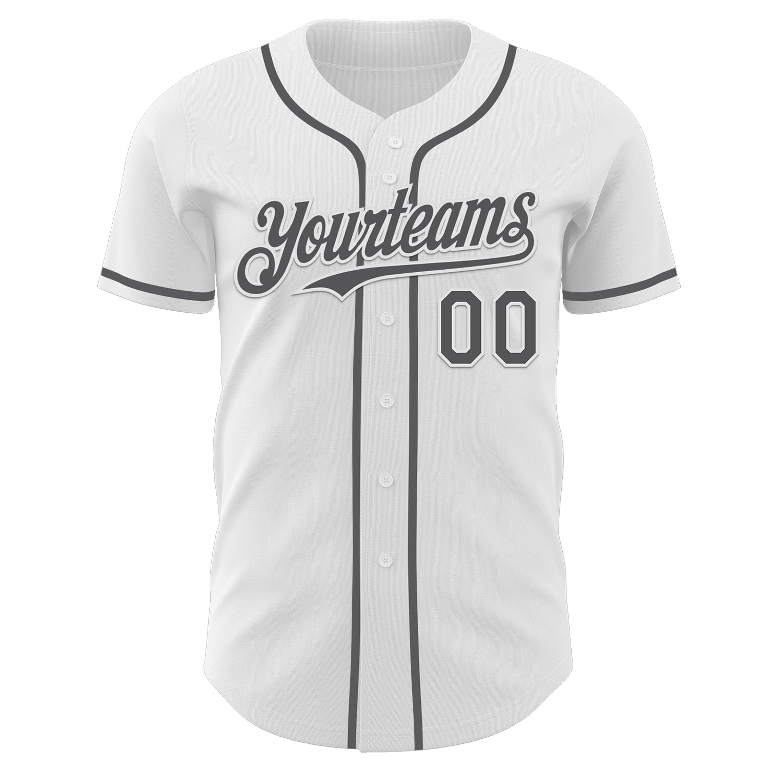Custom White Steel Gray Authentic Baseball Jersey