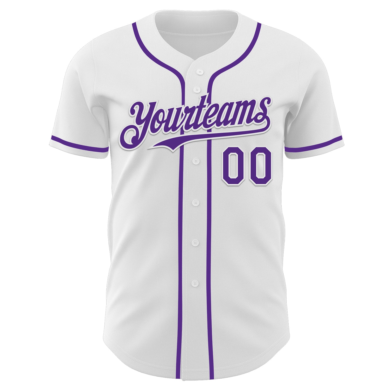 Custom White Purple Authentic Baseball Jersey
