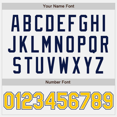 Custom White Yellow-Navy Authentic Baseball Jersey