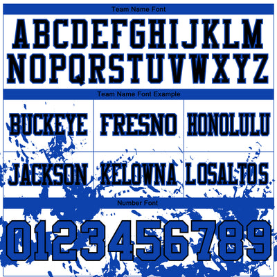Custom White Thunder Blue-Black 3D Pattern Splash Authentic Football Jersey