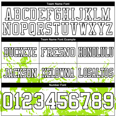 Custom White Neon Green-Black 3D Pattern Splash Authentic Football Jersey