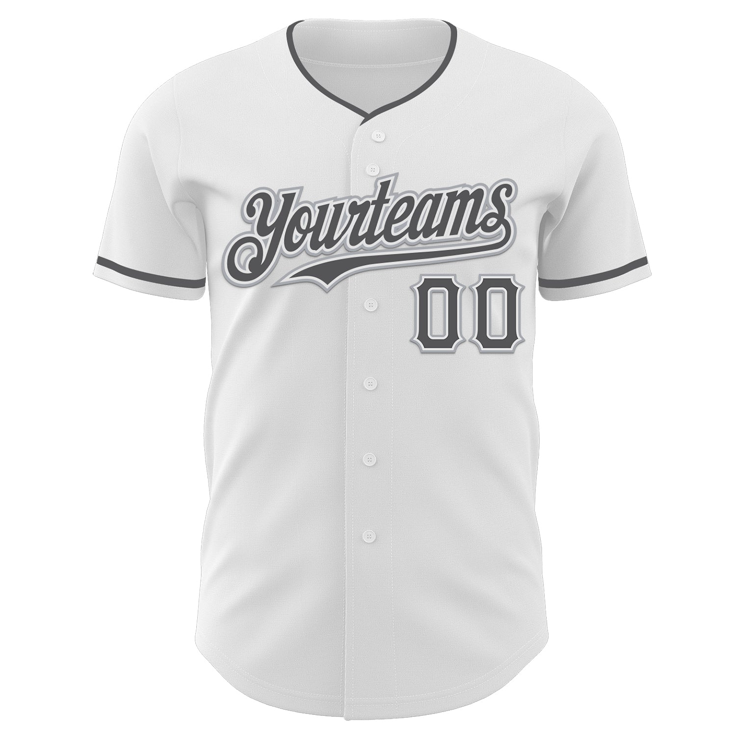Custom White Steel Gray-Gray Authentic Baseball Jersey