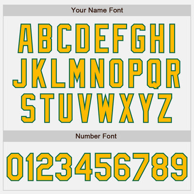 Custom White Gold-Kelly Green Authentic Baseball Jersey