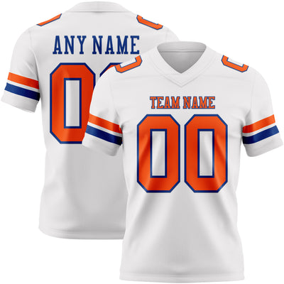 Custom White Orange-Royal Authentic Football Jersey