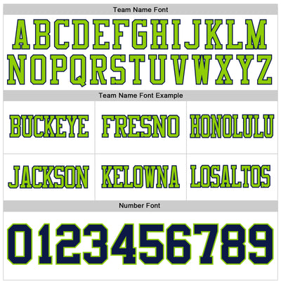 Custom White Navy-Neon Green Authentic Football Jersey