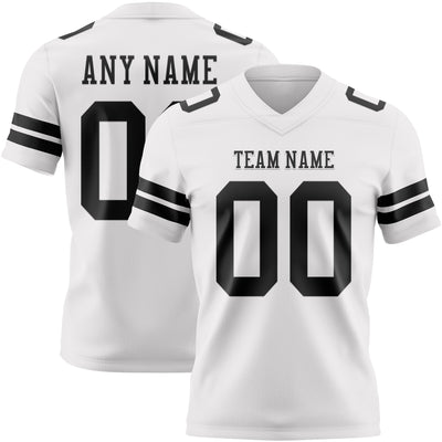 Custom White Black Authentic Football Jersey