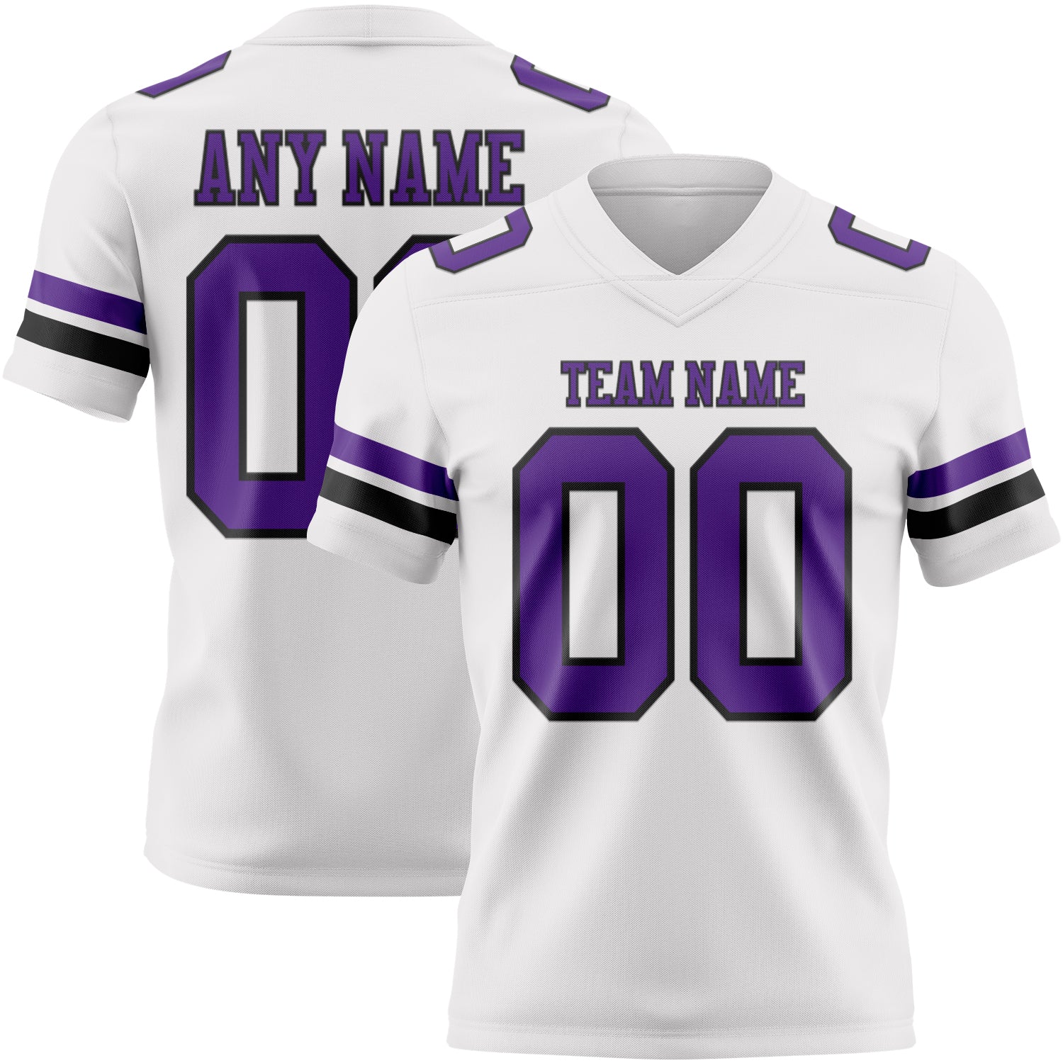 Custom White Purple-Black Authentic Football Jersey