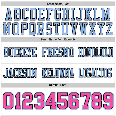 Custom White Pink Black-Light Blue Authentic Football Jersey
