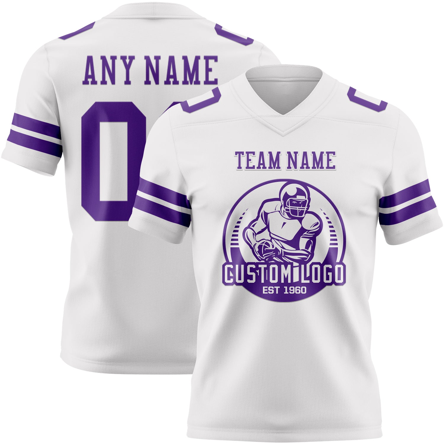 Custom White Purple Authentic Football Jersey