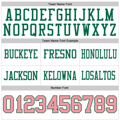 Custom White Medium Pink-Kelly Green Authentic Football Jersey
