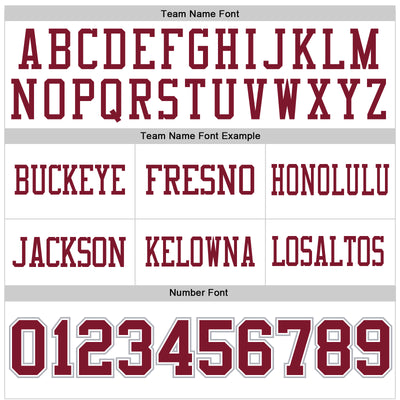 Custom White Crimson-Gray Authentic Football Jersey